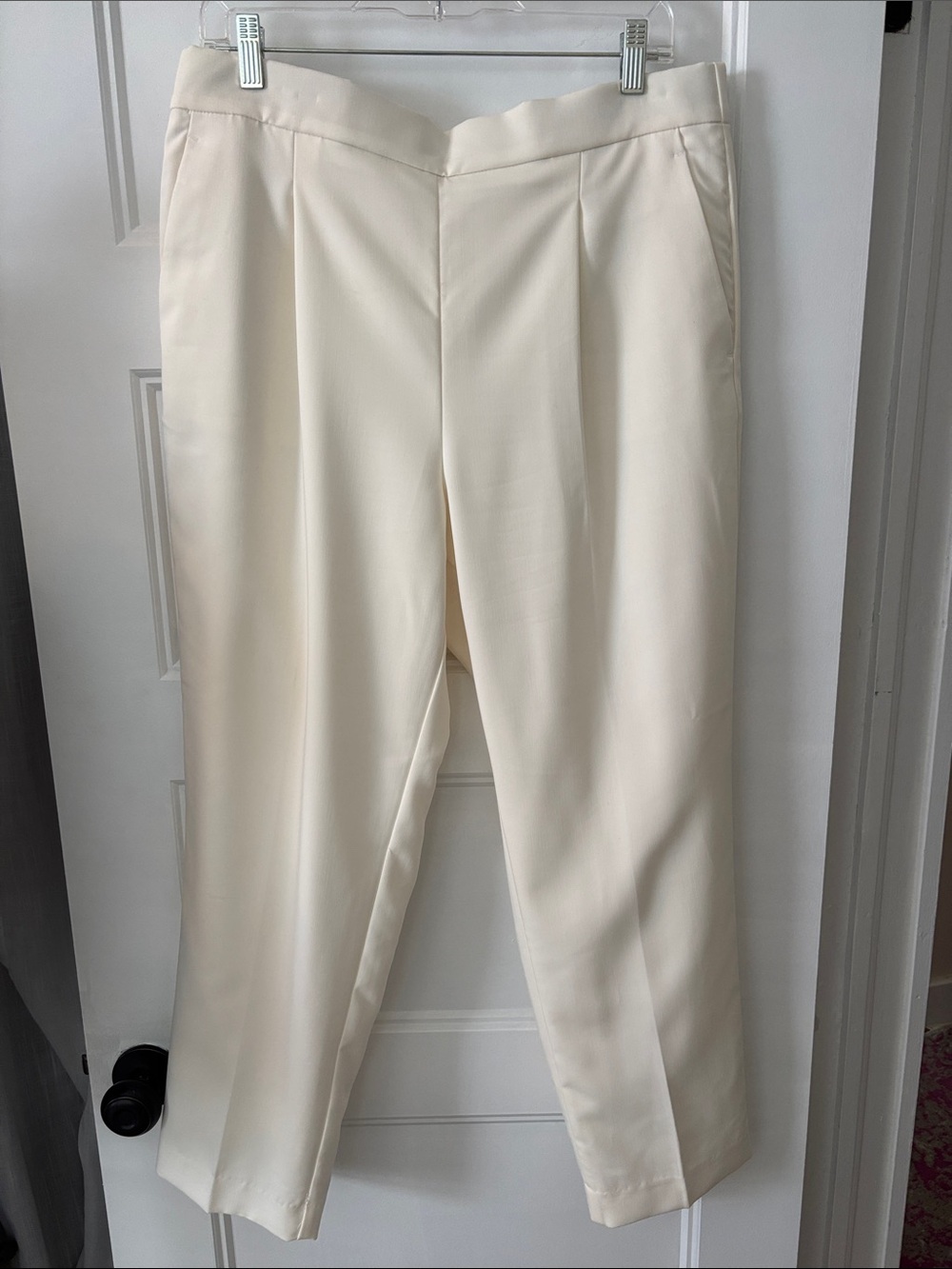 Ann Taylor Cream Women's Dress Trousers - Pleated Front